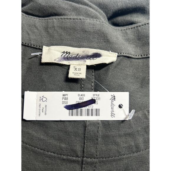 Madewell Women's Crew Neck Puff-Sleeve Relaxed Tee Dark Green XS X-Small New - Picture 9 of 9